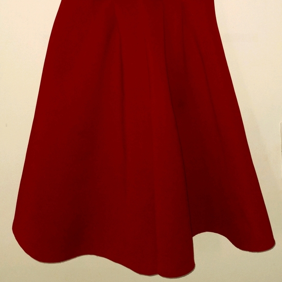 Elegant Cherry Skater Dress with V-Cut - Picture 2 of 2